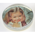 Personage-of-the-Year Scalloped Edge Glass Photo Paperweight - Molded Glass